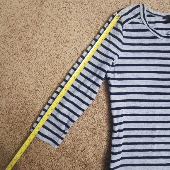 J.Crew Shirt Dress Womens Small Blue Gray Striped Jersey Zipper Casual Versatile - Picture 4 of 9